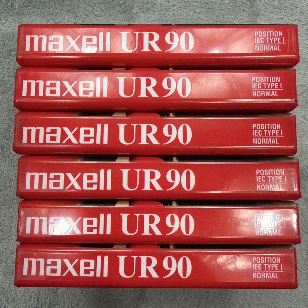 Maxell UR-90 Normal-Bias Blank Cassette Tapes Lot of 6 Factory Sealed